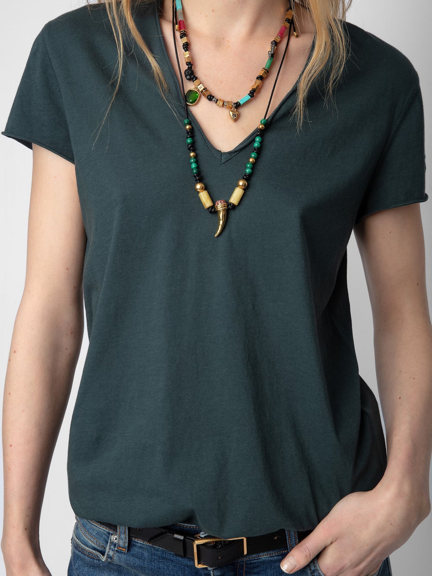 T-shirt Story Fishnet t-shirt gris femme