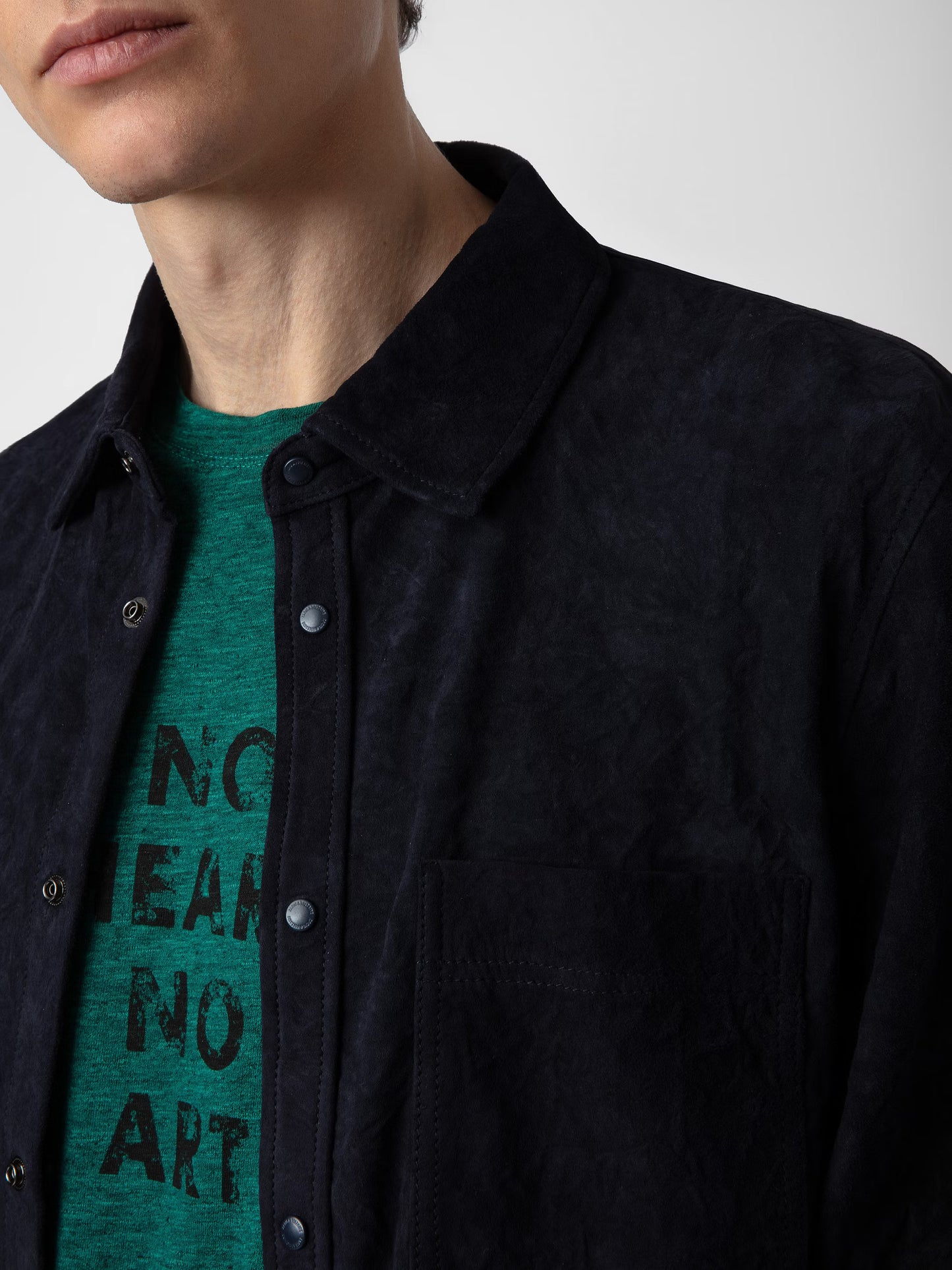 Chemise Serge Suède chemise bleu homme
