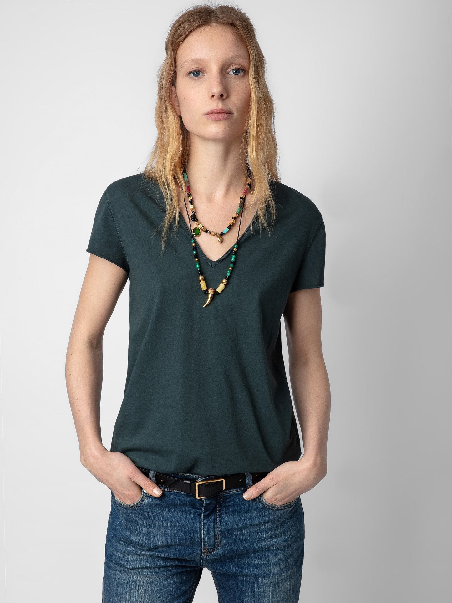 T-shirt Story Fishnet t-shirt gris femme