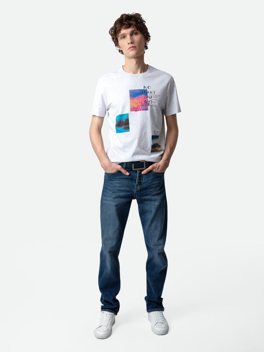 T-shirt Ted Photoprint t-shirt gris homme