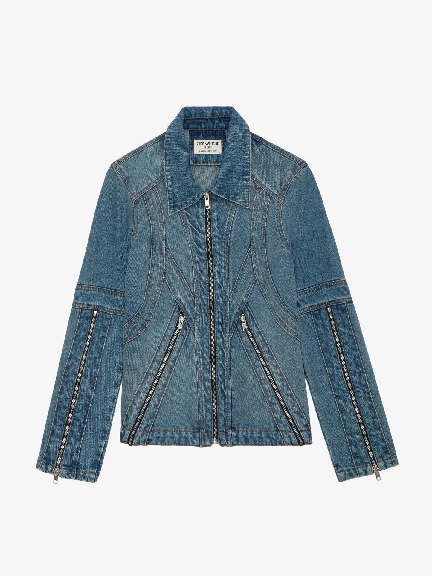 Veste Bons Denim blouson bleu femme