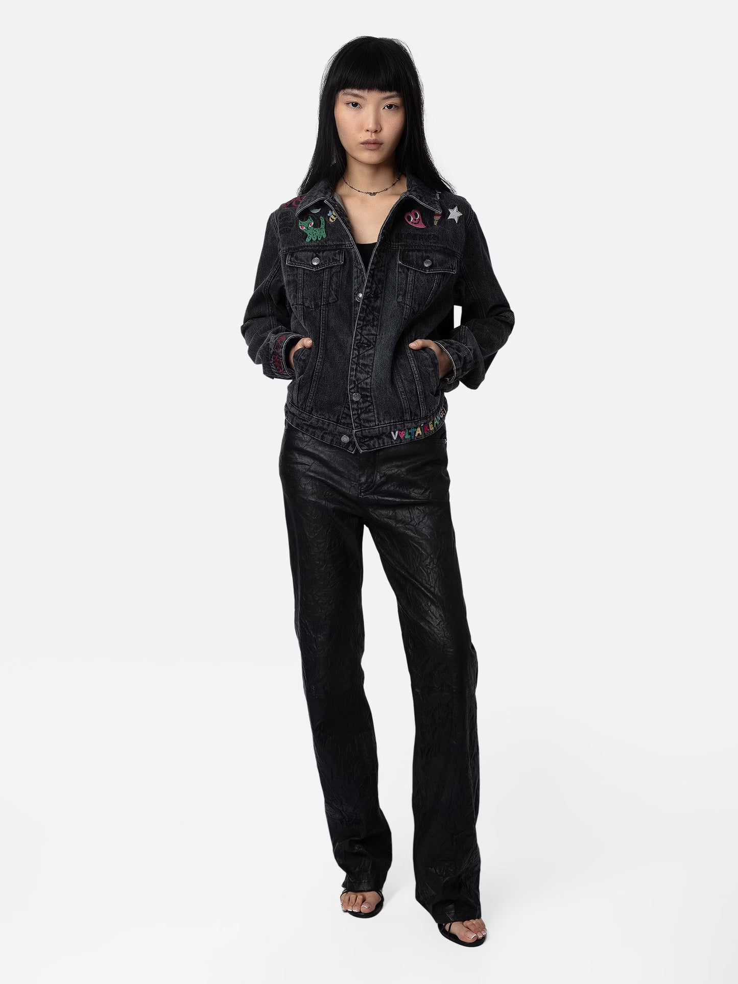Veste Kasy Denim blouson gris femme