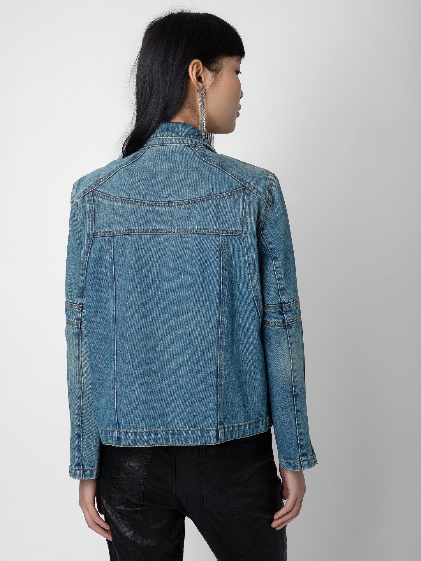 Veste Bons Denim blouson bleu femme