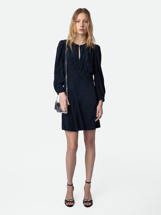 Robe Rhodri Soie Jacquard robe bleu femme