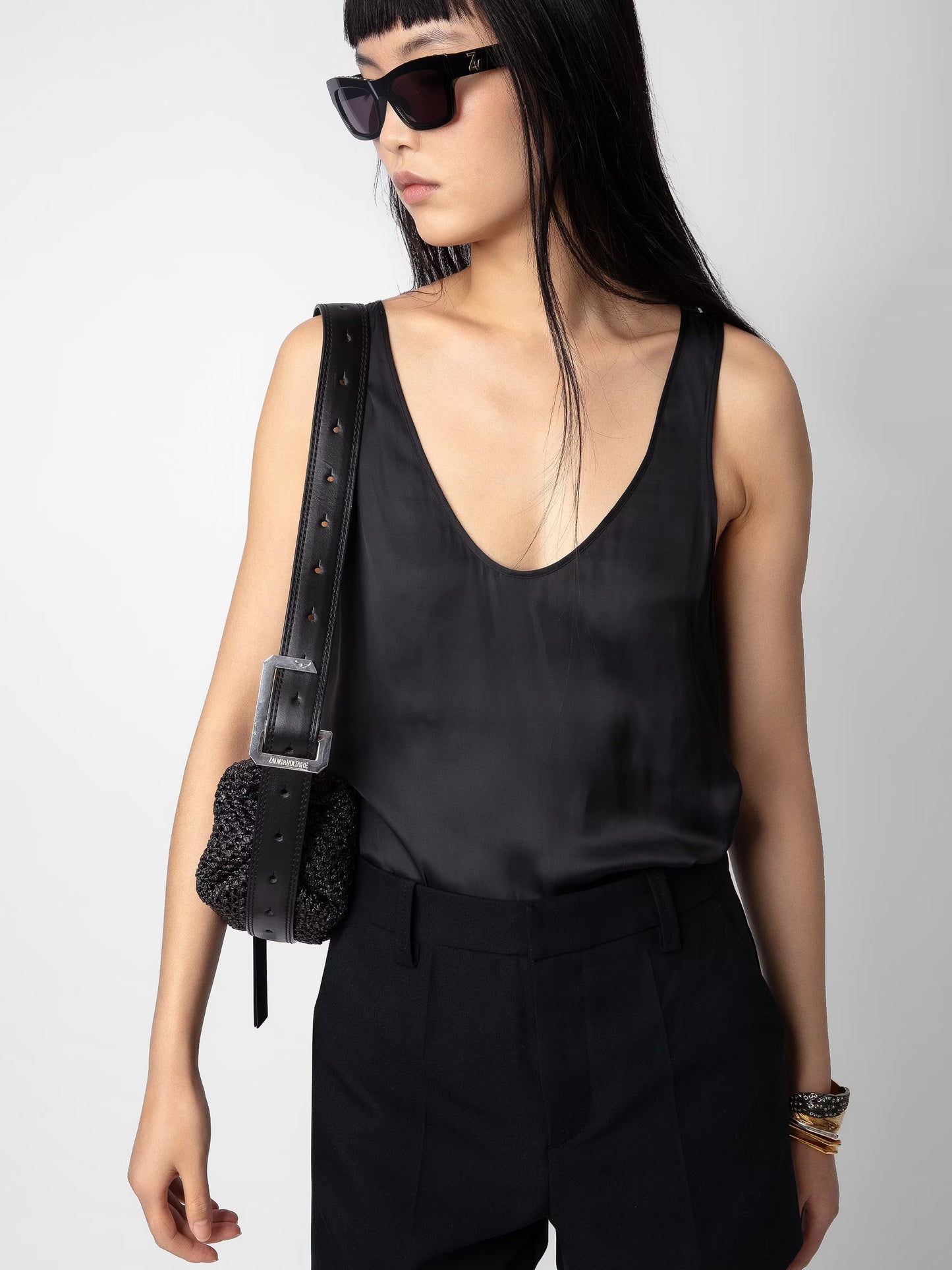 Sac Le Cecilia XS sac porté epaule noir femme