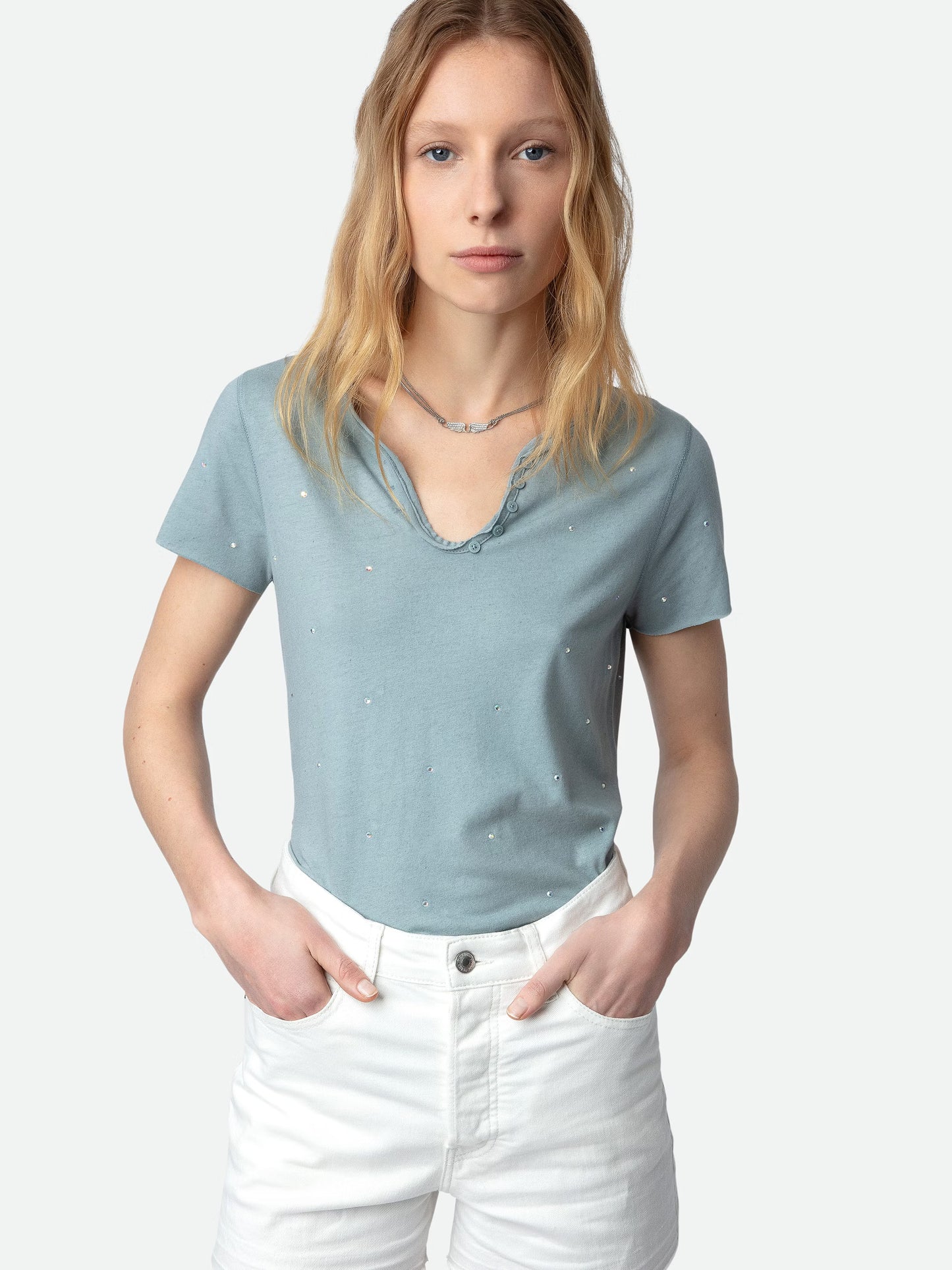 Tunisien Strass tunisien bleu femme
