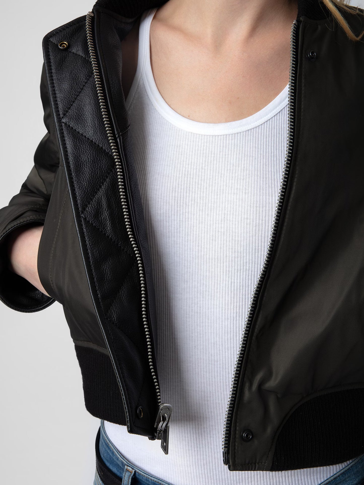 Blouson Bunta Cuir blouson noir femme