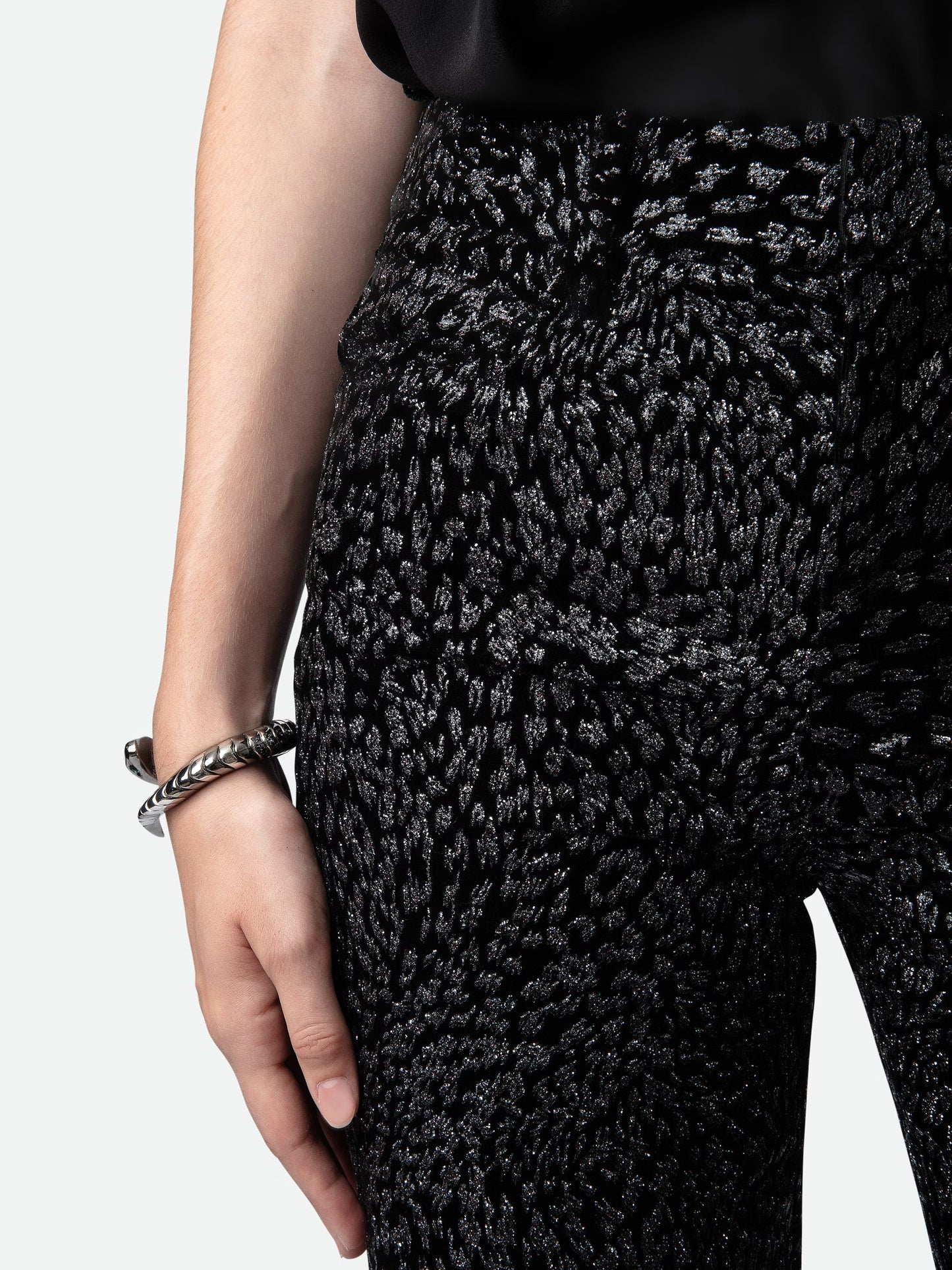 Pantalon Piston Velours pantalon noir femme