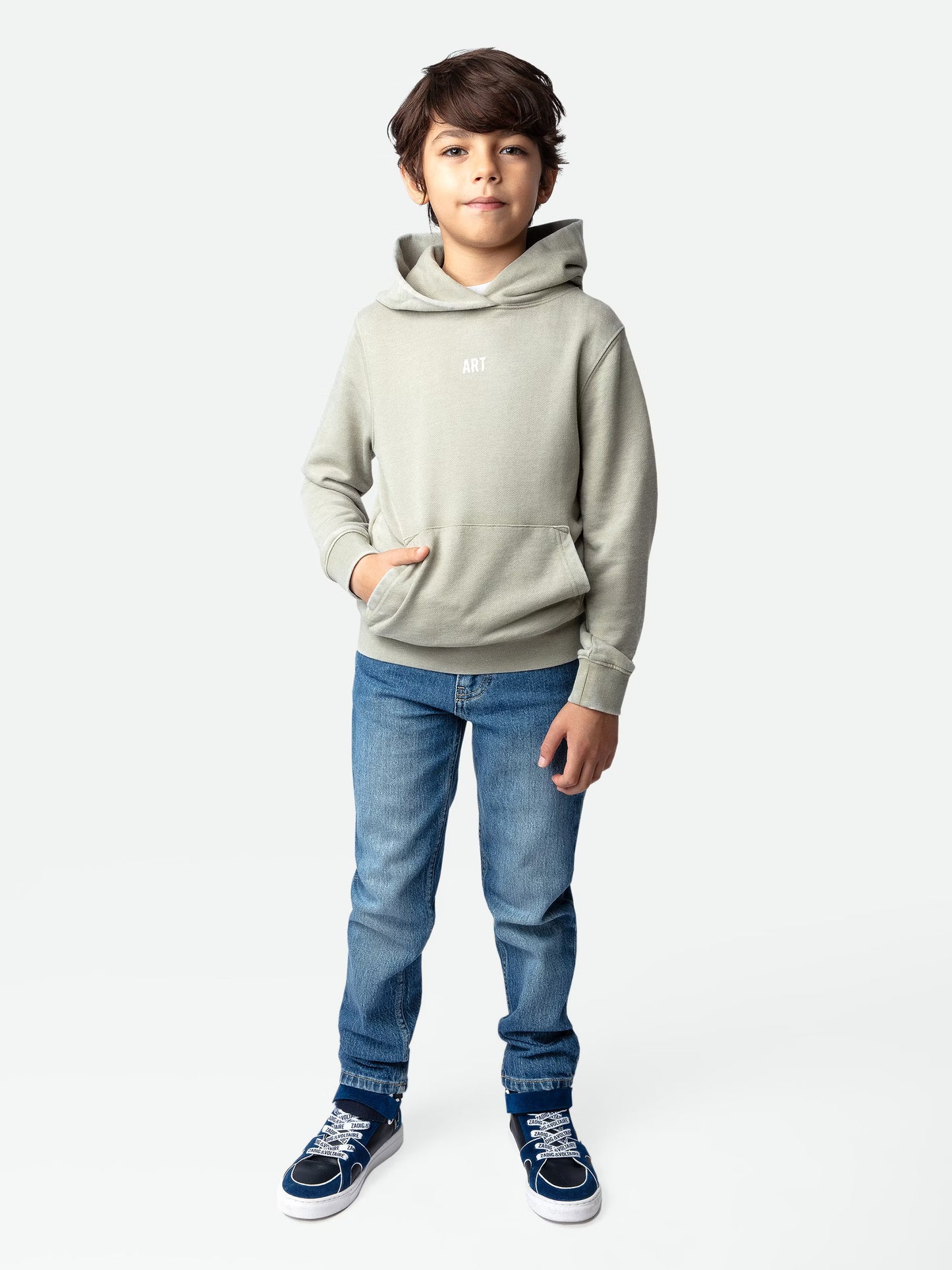 Sweatshirt Sanchi Photoprint Garçon sweatshirt kaki Garçon