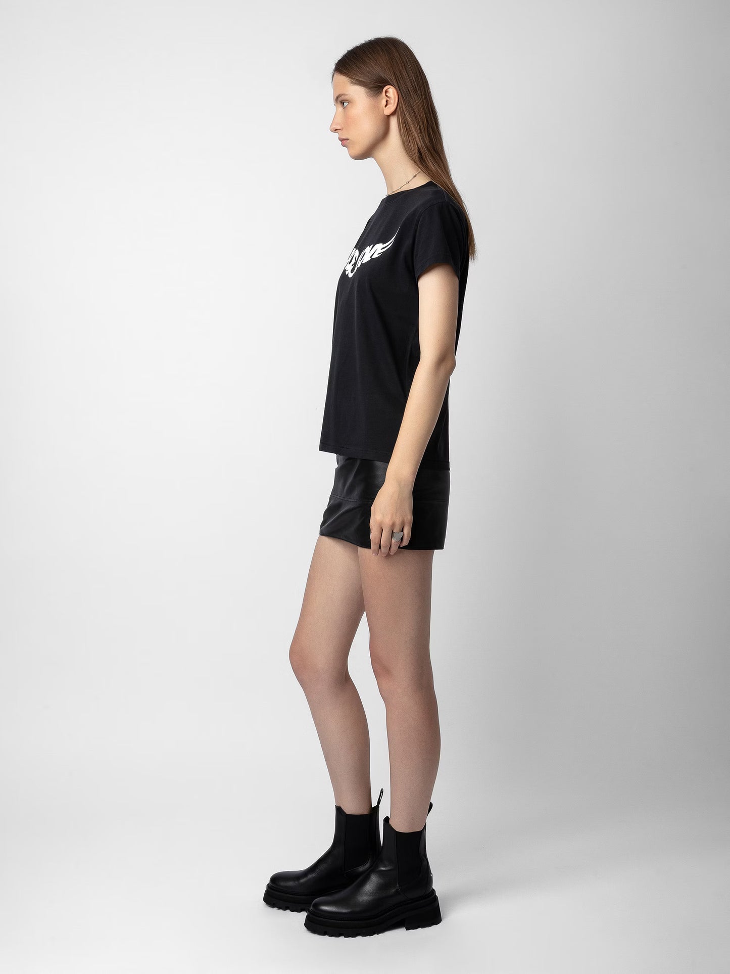 T-shirt Walk Peace & Love t-shirt noir femme