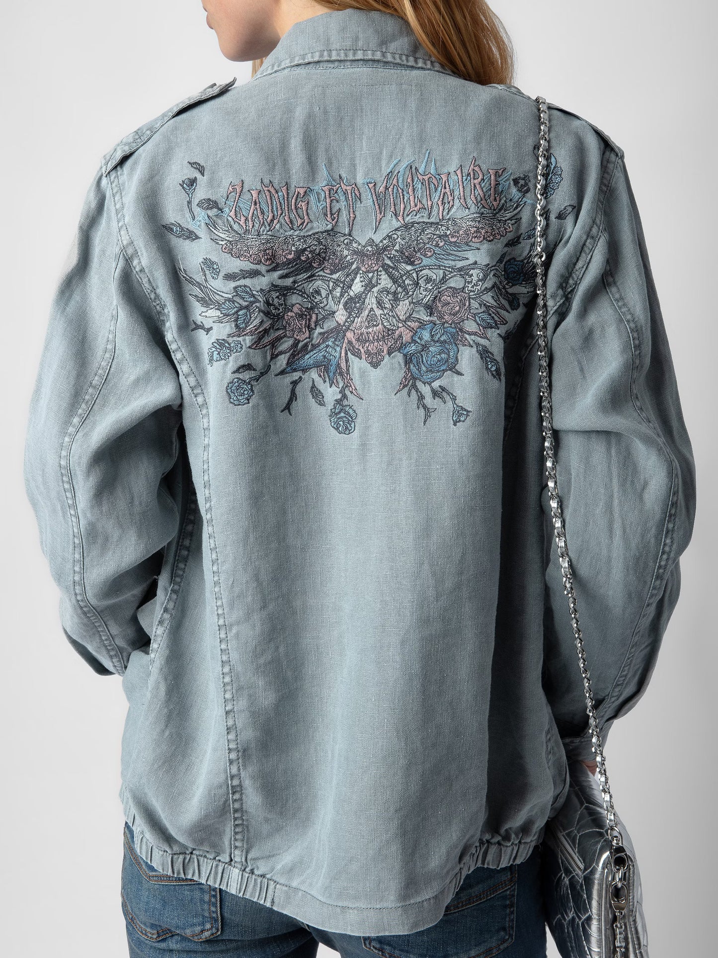 Veste Kid Lin blouson bleu femme