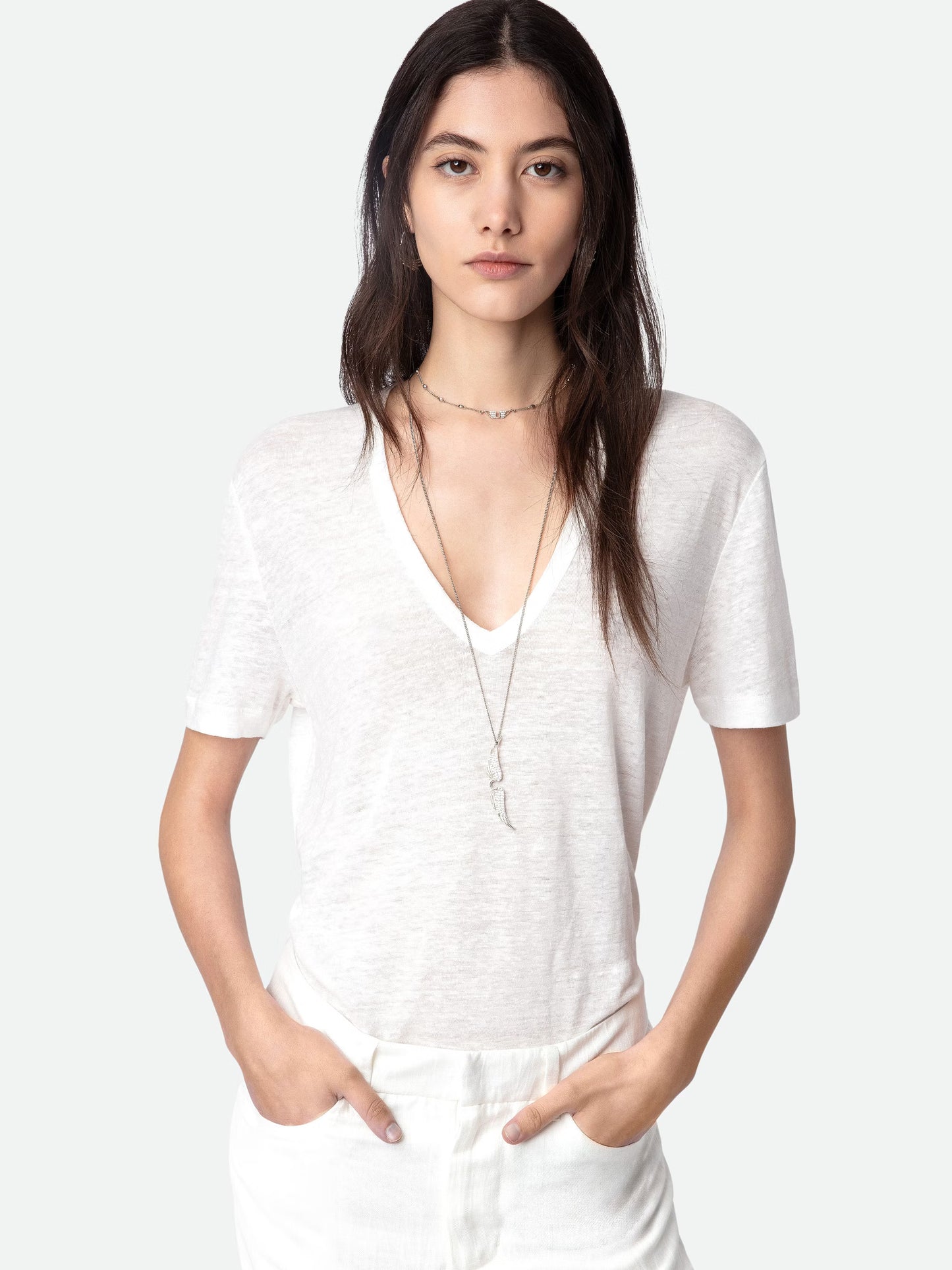 T-shirt Wassa Lin t-shirt blanc femme