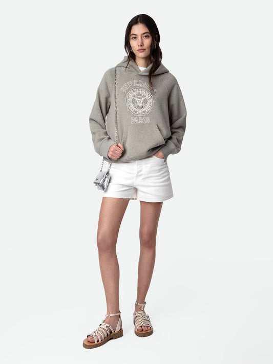 Sweatshirt Georgy Strass sweatshirt kaki femme