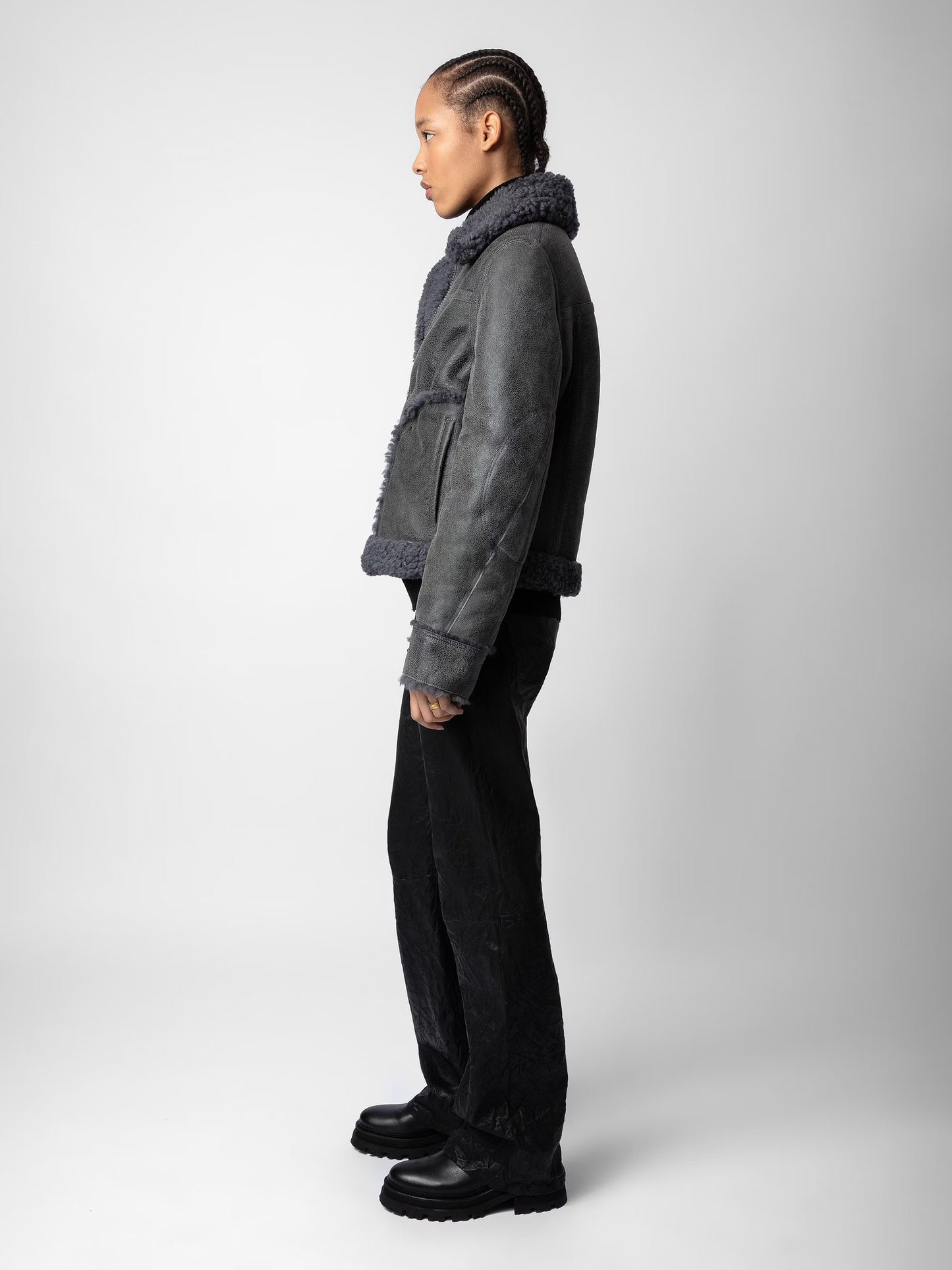 Blouson Kady Cuir blouson gris femme
