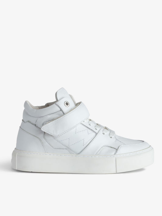 Sneakers Mi-Hautes ZV1747 Flash Chunky baskets blanc femme
