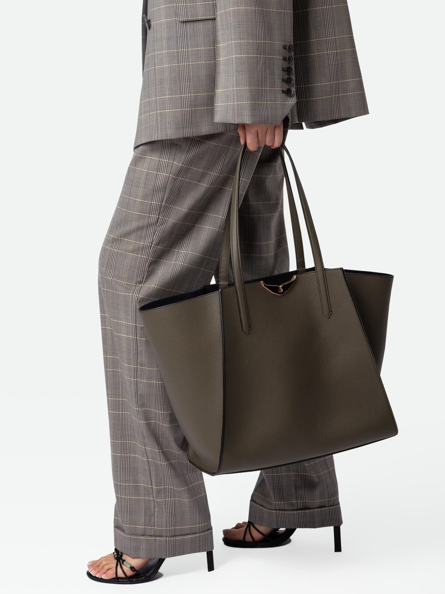 Sac Le Borderline cabas kaki femme