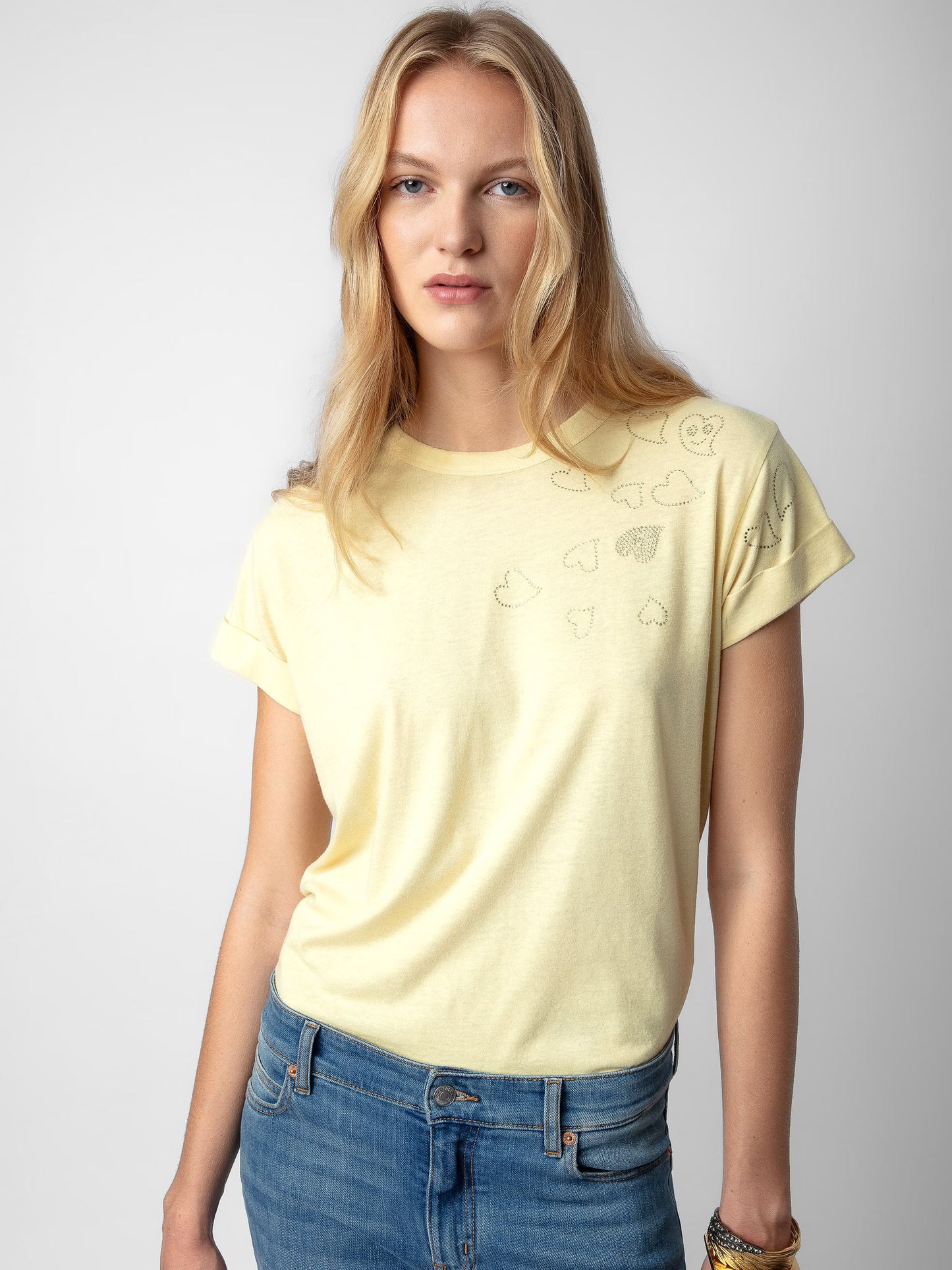 T-shirt Anya Strass t-shirt jaune femme