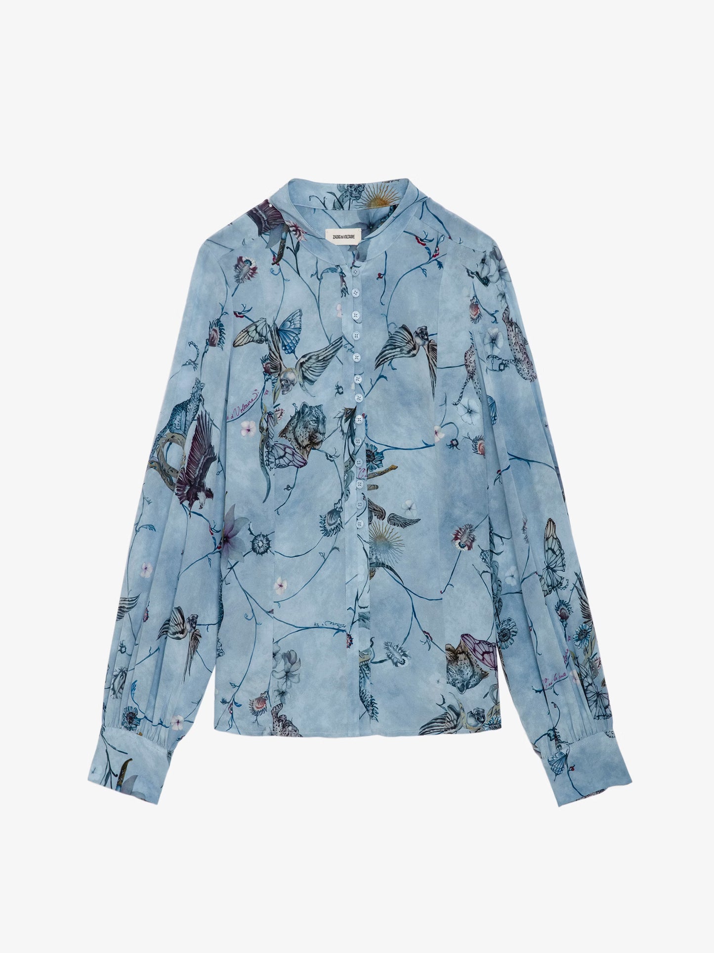 Blouse Twina Soie chemise bleu femme