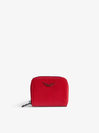 Porte-Monnaie Mini ZV Embossé portefeuille rouge femme