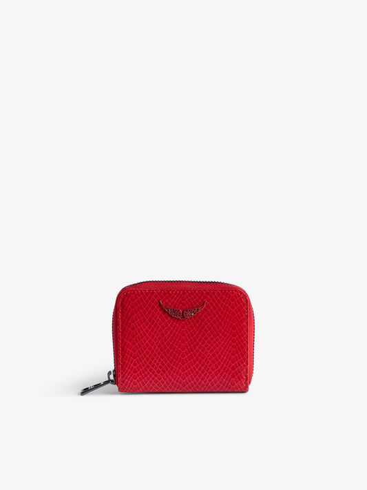 Porte-Monnaie Mini ZV Embossé portefeuille rouge femme