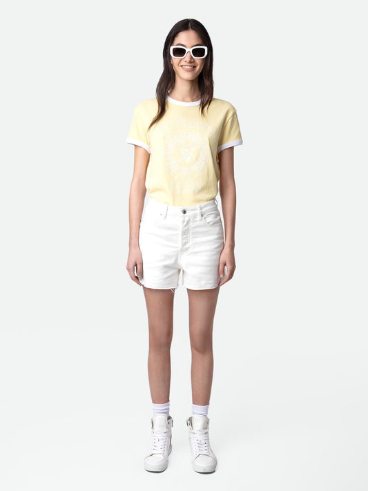 T-shirt Walk University t-shirt jaune femme