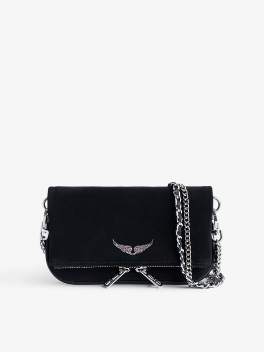 Pochette Rock Nano Suédée mini sac noir femme