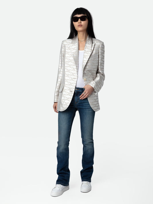 Blazer Vicka Wings Jacquard blazer beige femme