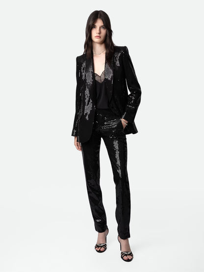 Veste Vive Sequins blazer noir femme