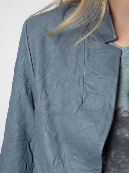 Blazer Verys Cuir Froissé blazer bleu femme
