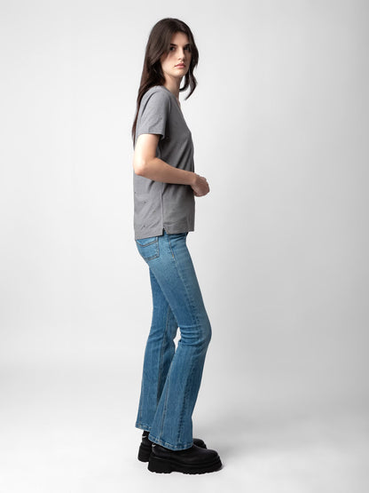 T-shirt Wassa Strass t-shirt gris femme