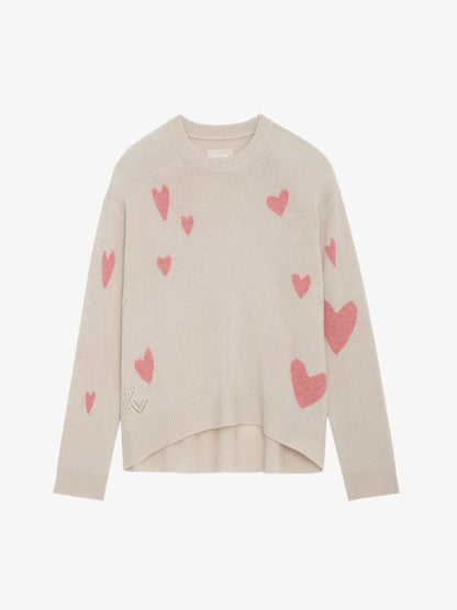 Pull Markus Heart Cachemire pull blanc femme