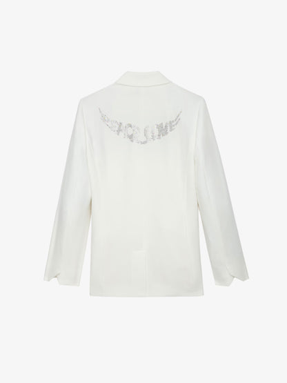 Blazer Visit Peace & Love Strass blazer blanc femme