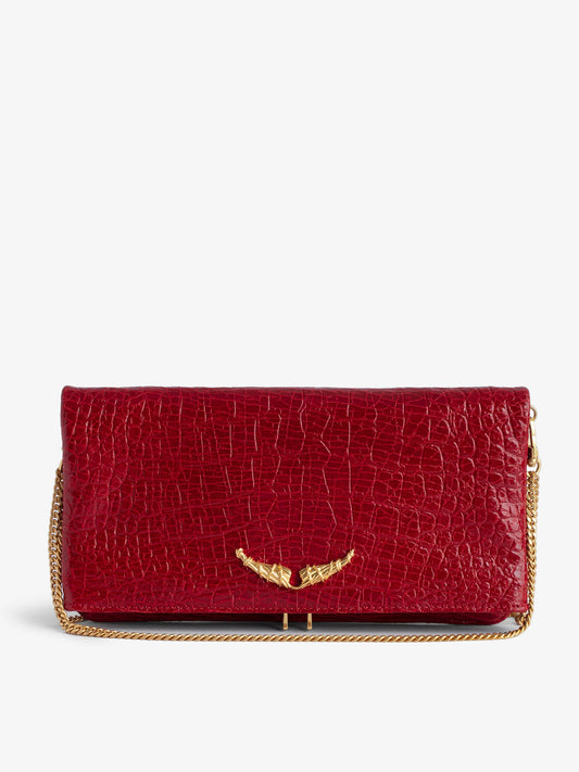 Pochette Rock Embossé pochette rouge femme
