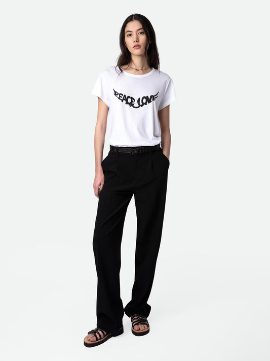 T-shirt Woop Peace & Love Wings t-shirt blanc femme
