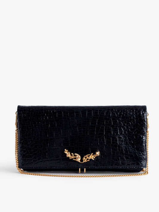 Pochette Rock Embossé pochette marine femme