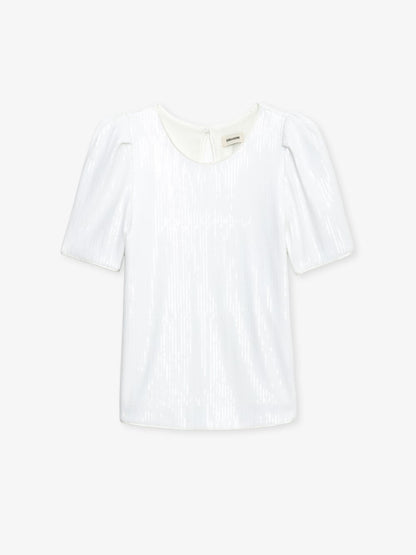 Top Tchao Sequins haut blanc femme