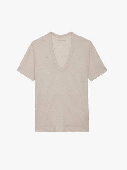 T-shirt Wassa Strass t-shirt rose femme