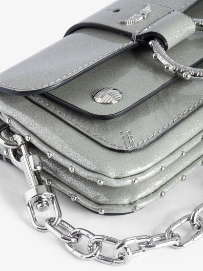 Sac Kate Wallet Métallisé mini sac argent femme