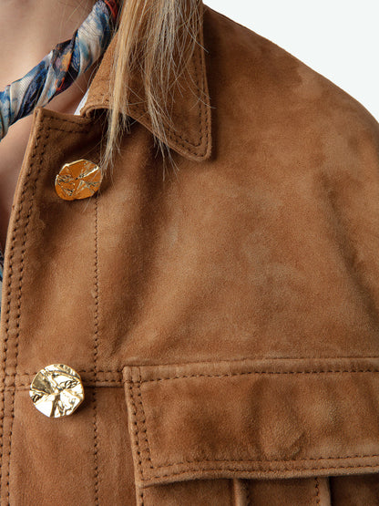 Veste Kuba Suédée blouson marron femme