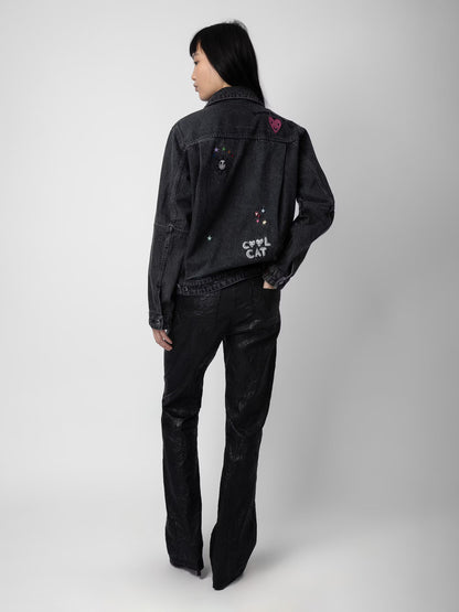 Veste Kasy Denim blouson gris femme