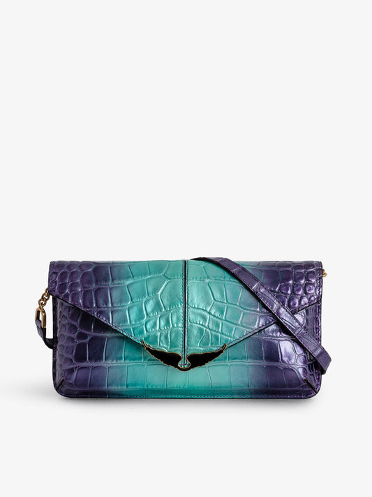 Pochette Bordeline Métallisée Embossée pochette violet femme