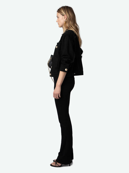 Veste Kaely Denim blouson noir femme