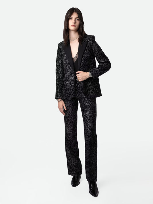 Veste Venus Velours blazer noir femme