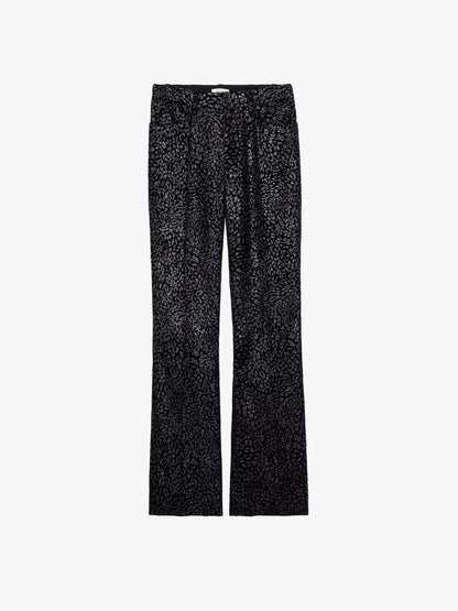 Pantalon Piston Velours pantalon noir femme