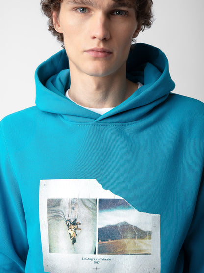 Sweatshirt Sanchi Photoprint sweatshirt bleu homme