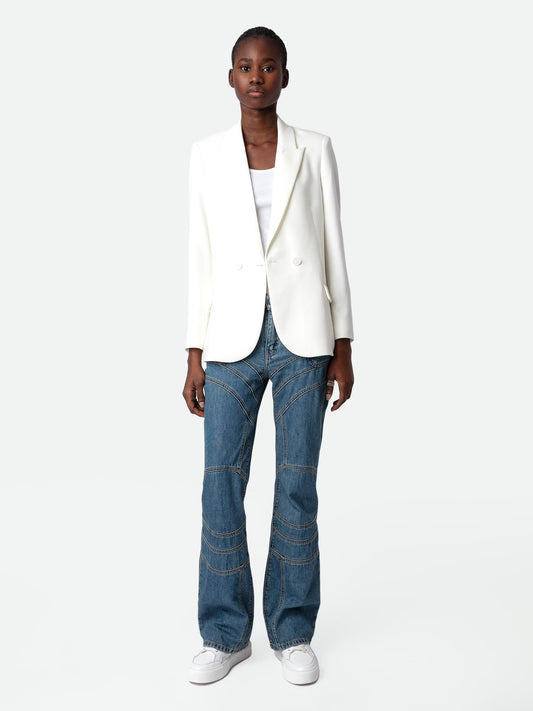 Blazer Visit Peace & Love Strass blazer blanc femme