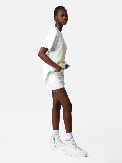 T-shirt Bow t-shirt blanc femme