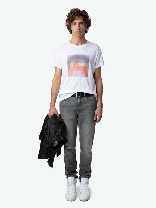 T-shirt Toby Photoprint t-shirt blanc homme