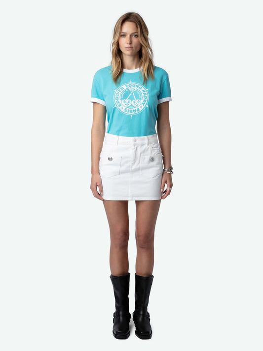 T-shirt Walk Blason t-shirt bleu femme