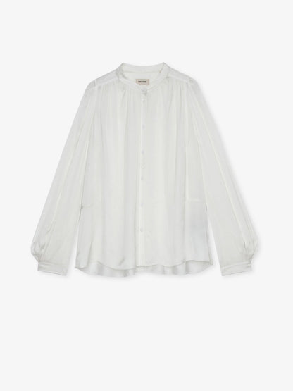 Blouse Tchin Satin chemise blanc femme